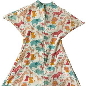 Sleeping Baby Zipadee Zip Swaddle Transition Size Small 4M-8M Safari Animals